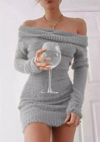 Sweater Dress Off-Shoulder