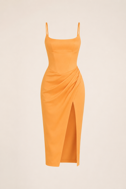Élise Satin-Midikleid