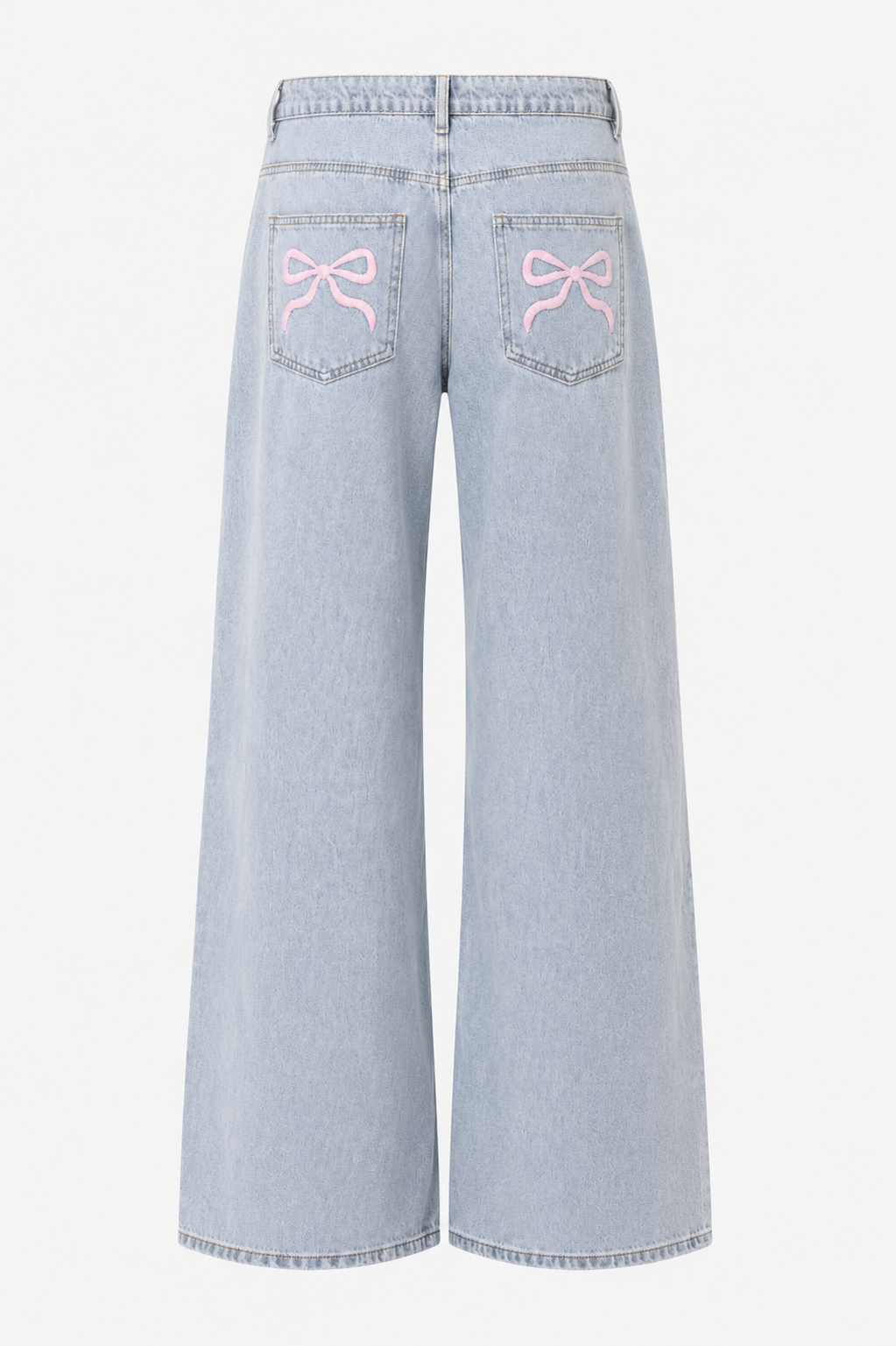 Jeans mit Schleifendetail und weitem Bein