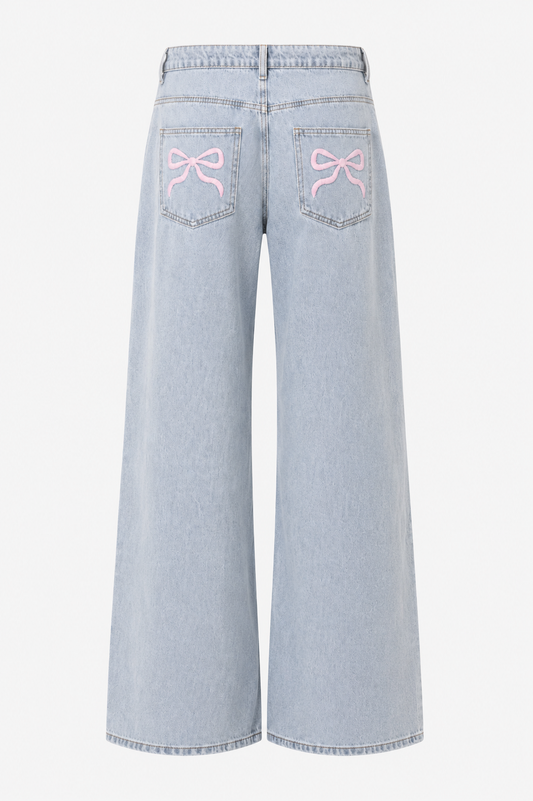 Bow Detail Flare Jeans