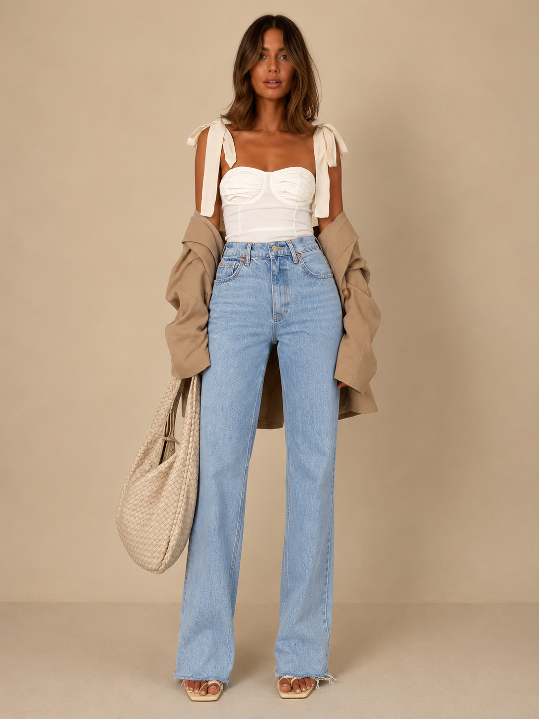 Entspannte Weite-Bein-Jeans