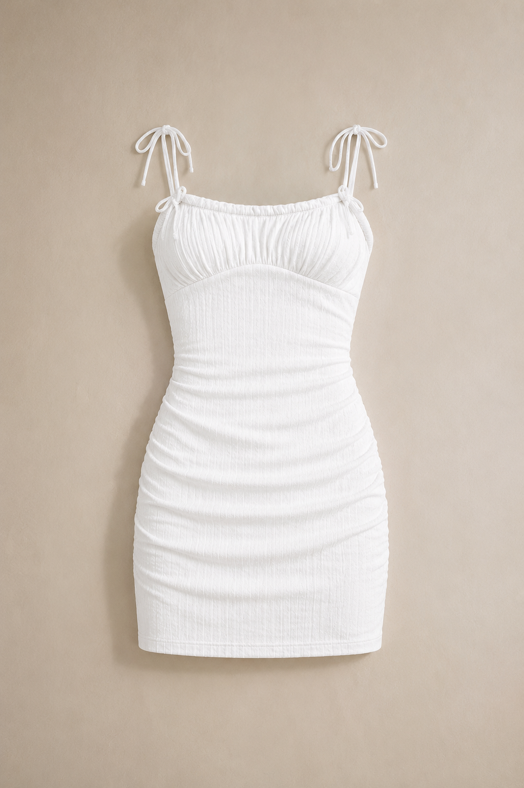 Weißes Baumwoll-Midi-Sommerkleid