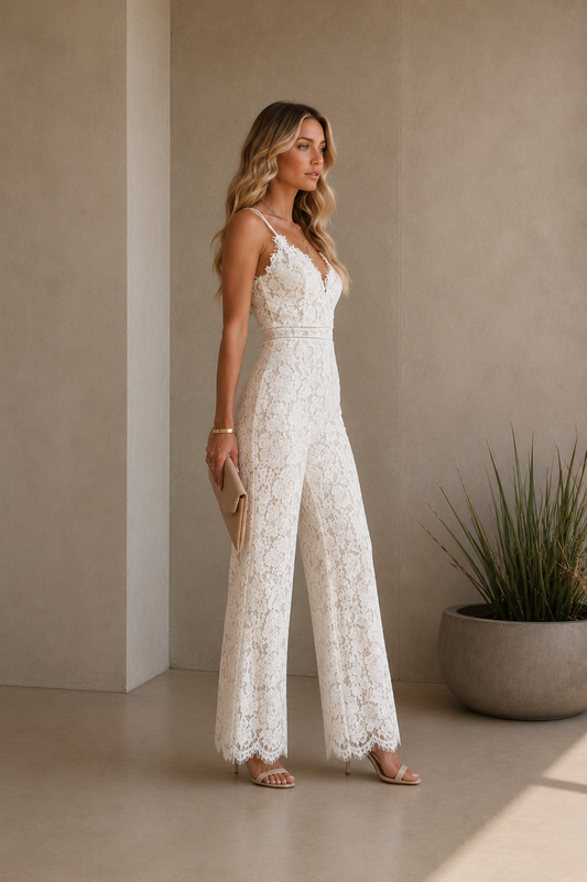 Lace Wide-Leg Jumpsuit