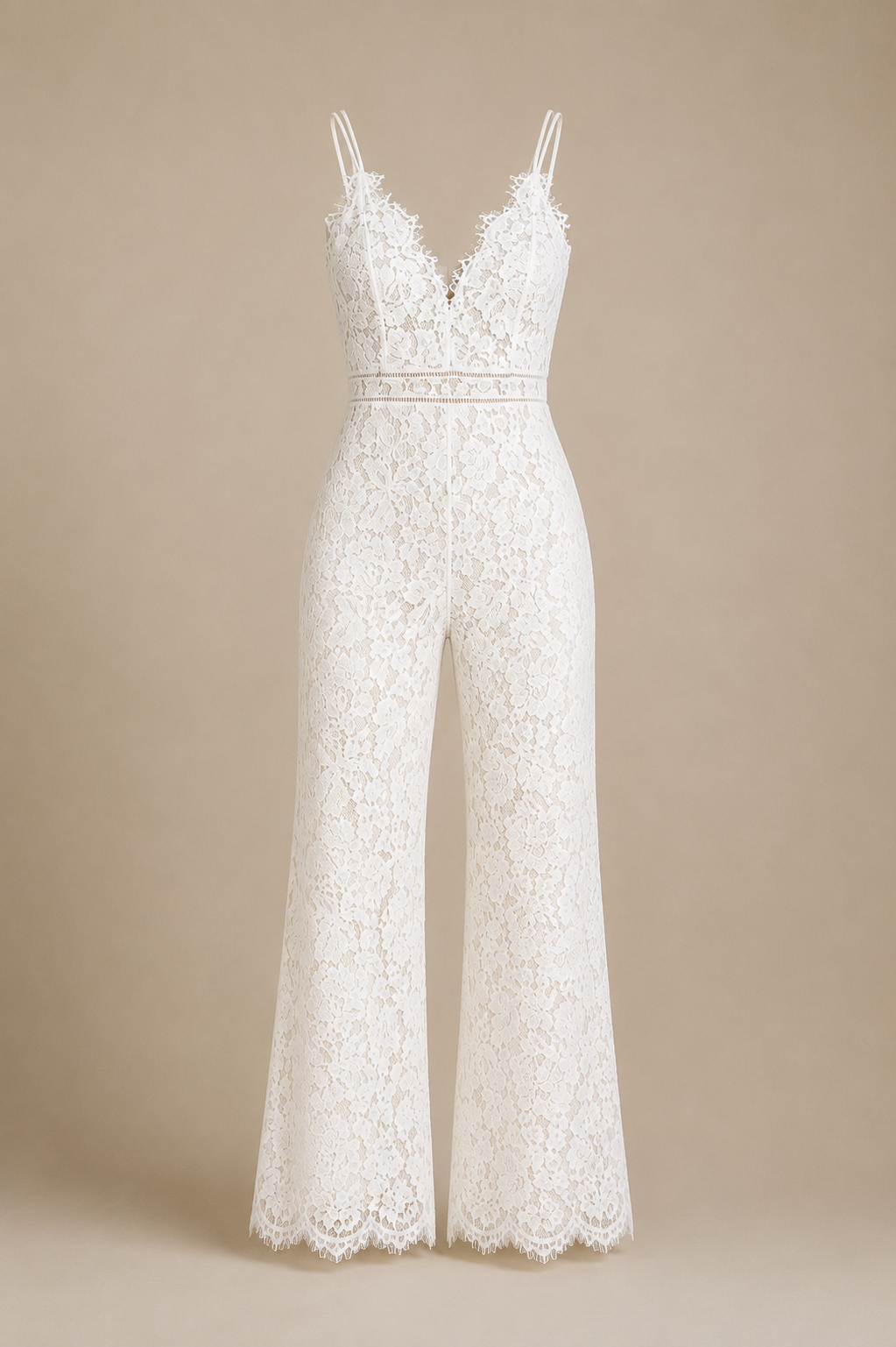 Spitzen-Jumpsuit mit weitem Bein