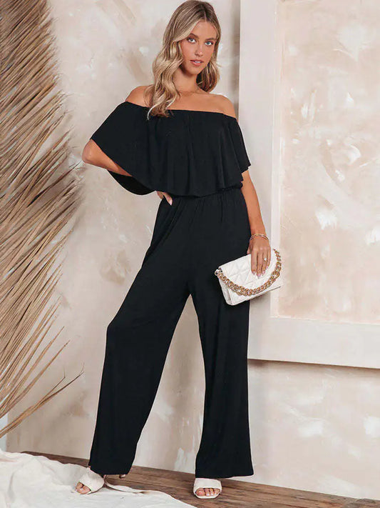 Off-Shoulder Wide-Leg Jumpsuit